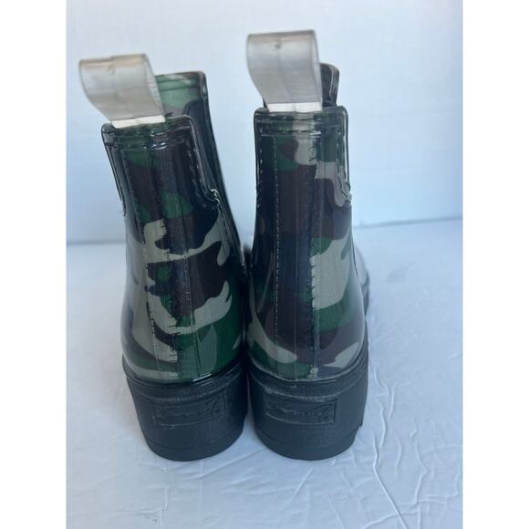 Seven7 Halifax Women's Green/Black Camo Chelsea Lug Sole Rain Ankle Boots Size 9 - Picture 6 of 11